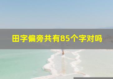 田字偏旁共有85个字对吗