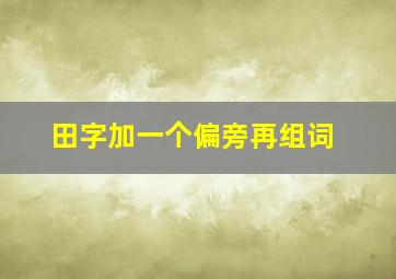 田字加一个偏旁再组词