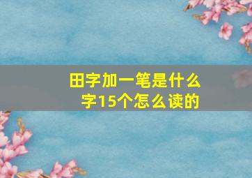 田字加一笔是什么字15个怎么读的