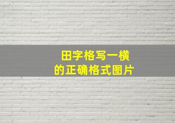 田字格写一横的正确格式图片