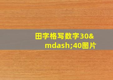 田字格写数字30—40图片