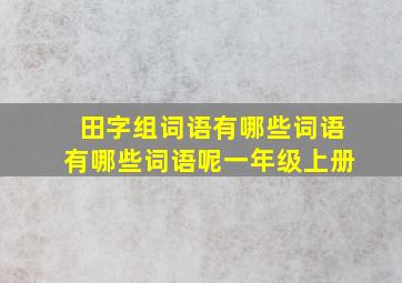 田字组词语有哪些词语有哪些词语呢一年级上册