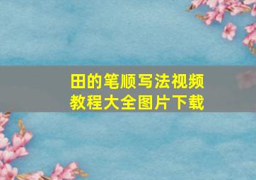 田的笔顺写法视频教程大全图片下载