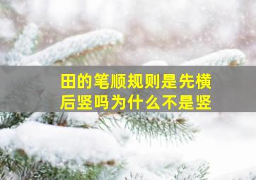 田的笔顺规则是先横后竖吗为什么不是竖