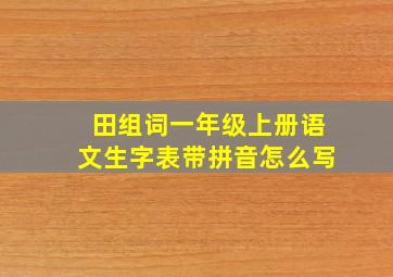 田组词一年级上册语文生字表带拼音怎么写