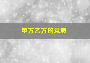 甲方乙方的意思