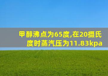 甲醇沸点为65度,在20摄氏度时蒸汽压为11.83kpa