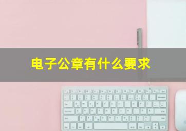 电子公章有什么要求