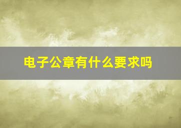 电子公章有什么要求吗