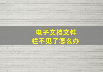 电子文档文件栏不见了怎么办