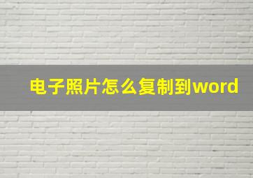 电子照片怎么复制到word