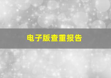 电子版查重报告