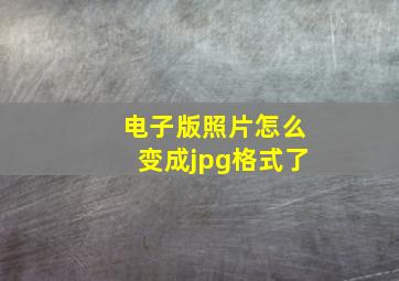 电子版照片怎么变成jpg格式了