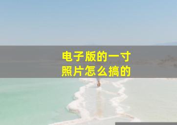 电子版的一寸照片怎么搞的