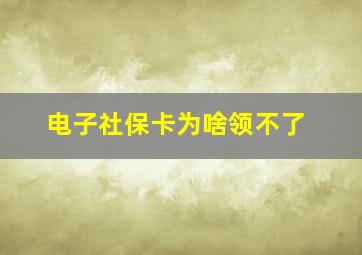 电子社保卡为啥领不了