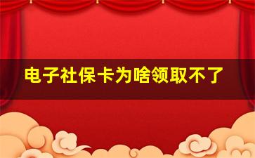 电子社保卡为啥领取不了