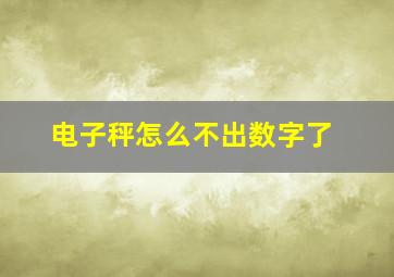 电子秤怎么不出数字了