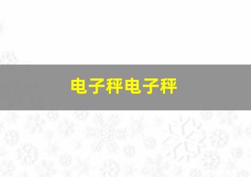 电子秤电子秤