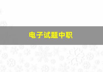 电子试题中职