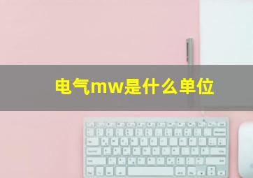 电气mw是什么单位