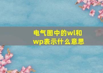 电气图中的wl和wp表示什么意思