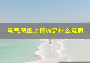 电气图纸上的w是什么意思