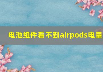 电池组件看不到airpods电量