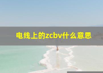 电线上的zcbv什么意思