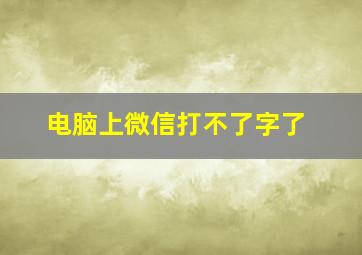 电脑上微信打不了字了