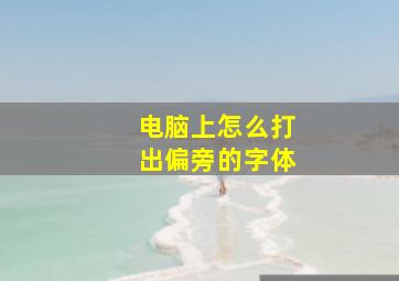 电脑上怎么打出偏旁的字体