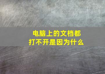 电脑上的文档都打不开是因为什么