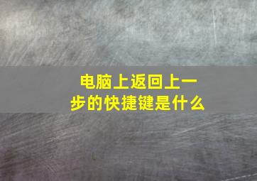 电脑上返回上一步的快捷键是什么