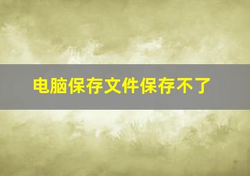 电脑保存文件保存不了