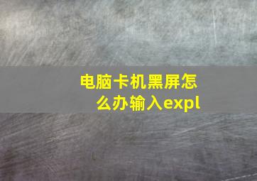 电脑卡机黑屏怎么办输入expl