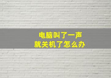 电脑叫了一声就关机了怎么办