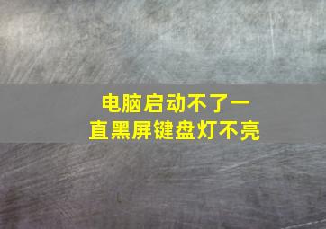 电脑启动不了一直黑屏键盘灯不亮