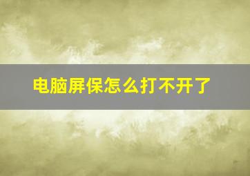 电脑屏保怎么打不开了