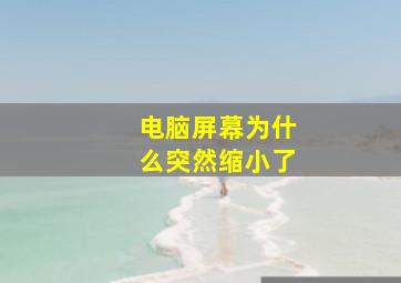 电脑屏幕为什么突然缩小了