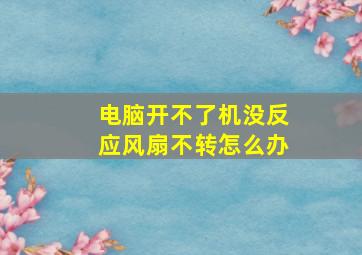 电脑开不了机没反应风扇不转怎么办