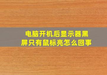 电脑开机后显示器黑屏只有鼠标亮怎么回事