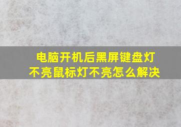 电脑开机后黑屏键盘灯不亮鼠标灯不亮怎么解决