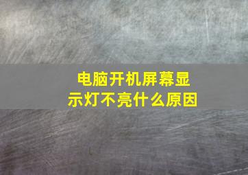 电脑开机屏幕显示灯不亮什么原因