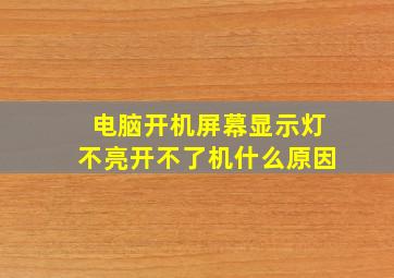 电脑开机屏幕显示灯不亮开不了机什么原因