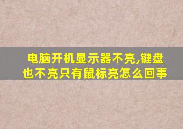 电脑开机显示器不亮,键盘也不亮只有鼠标亮怎么回事