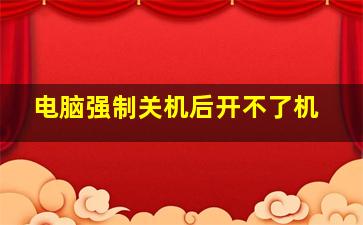 电脑强制关机后开不了机