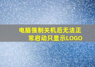 电脑强制关机后无法正常启动只显示LOGO