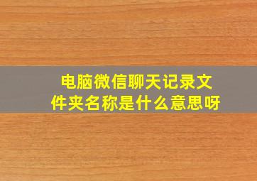 电脑微信聊天记录文件夹名称是什么意思呀