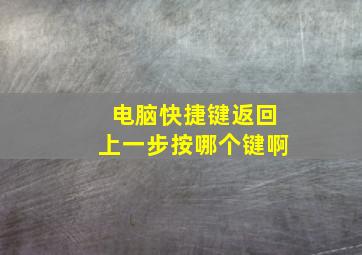 电脑快捷键返回上一步按哪个键啊