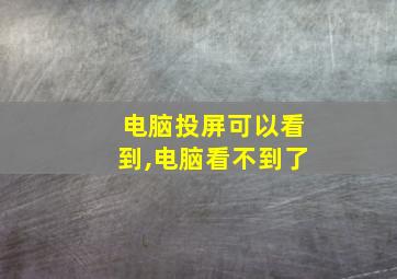 电脑投屏可以看到,电脑看不到了