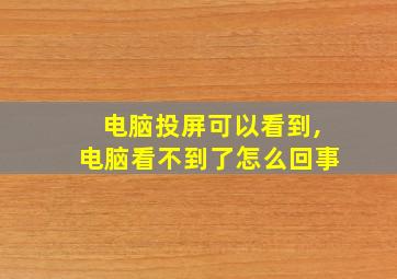 电脑投屏可以看到,电脑看不到了怎么回事